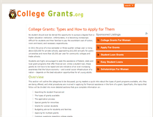 Tablet Screenshot of collegegrants.org